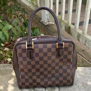 AUTHENTIC LOUIS VITTON Brown Checkered Satchel Handbag - Designer Style